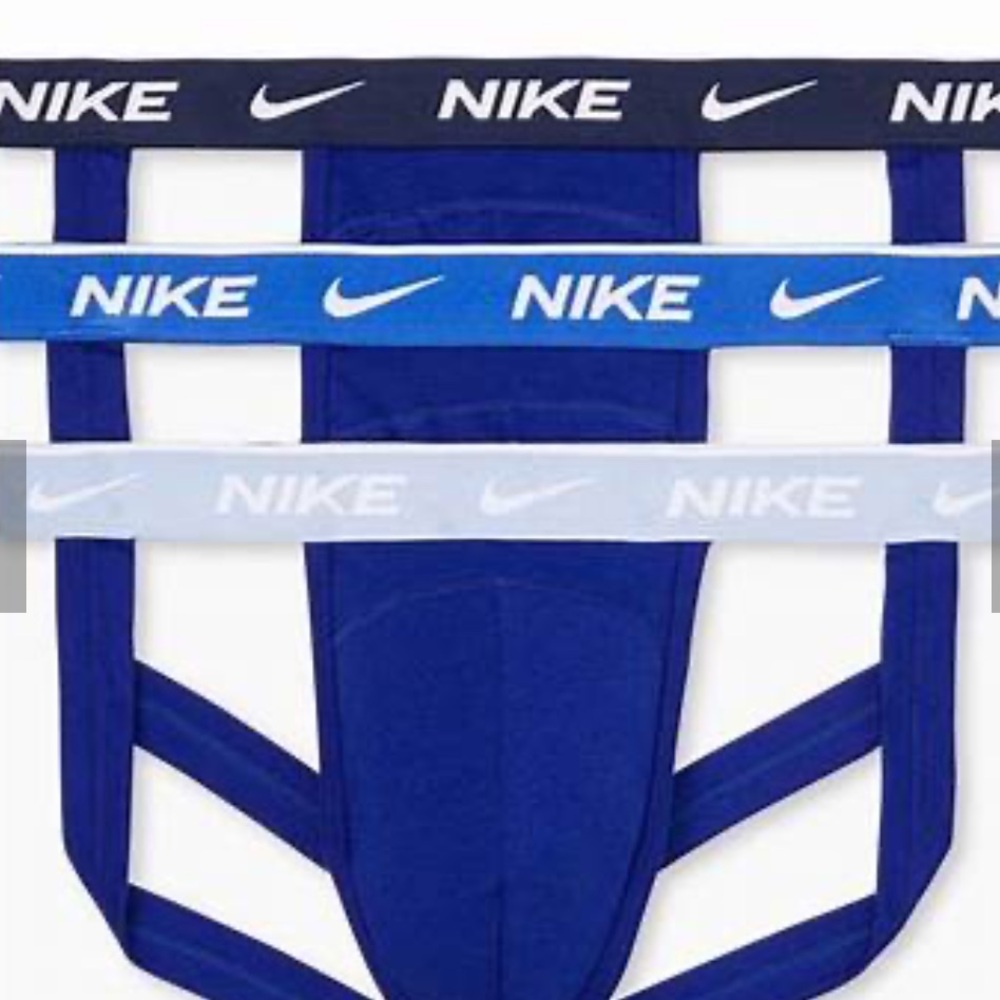 Nike Dri-FIT Essential Cotton Stretch Jock Strap 3-Pack BLUE Size 2XL NIB